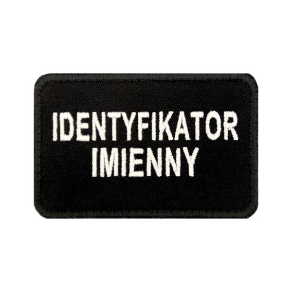 Identyfikator imienny czarny haftowany