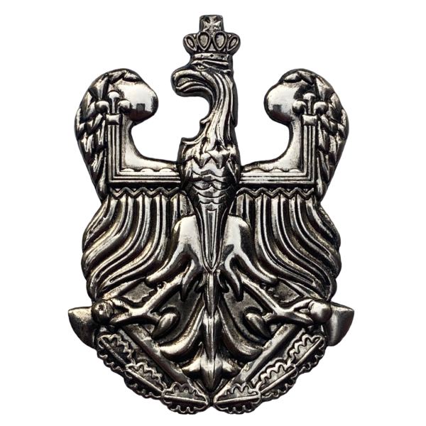 Orzełek metalowy do czapki rogatywki OSP