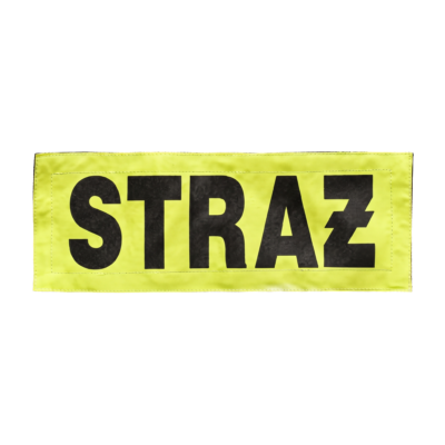 Napis STRAŻ na rzep 12 × 34 cm - widok z przodu