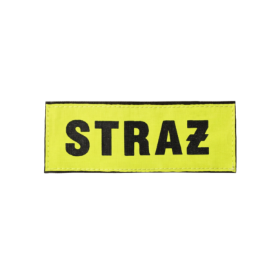 Napis STRAŻ na rzep 5 × 15 cm - widok z przodu